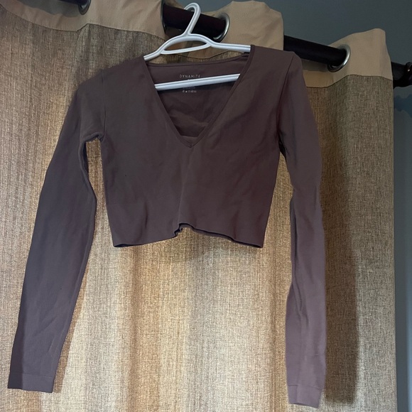 Purple long sleeve garage crop top - Picture 1 of 2